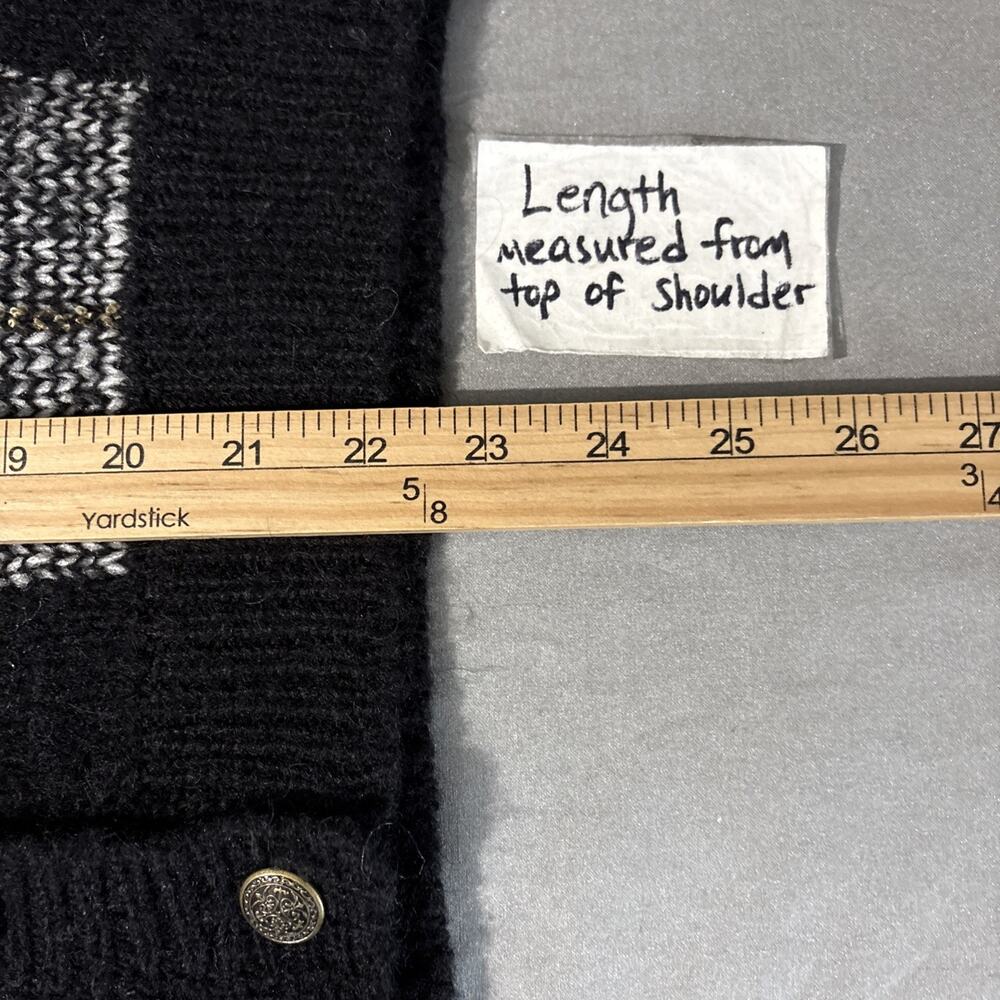 Vintage Boxy Plaid Sweater Size Medium Wool Cardigan Preppy Old Money Academia - Picture 8 of 8